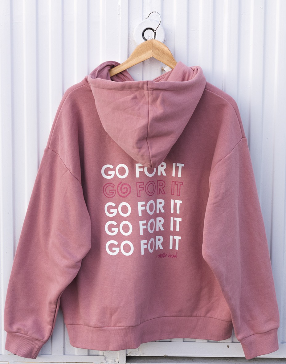 Hoodie GO FOR IT PINK ROTOLO